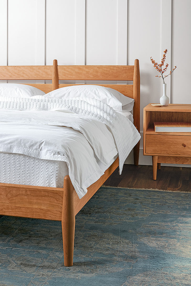 Percale sheets with our Grove bedroom set