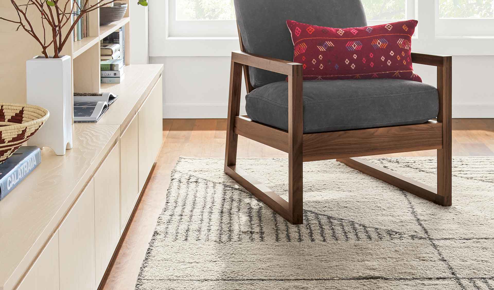 Safi rug gives living room an eclectic look