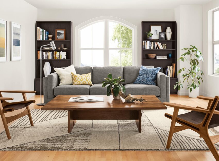 Detail of 101-inch Cade sofa.