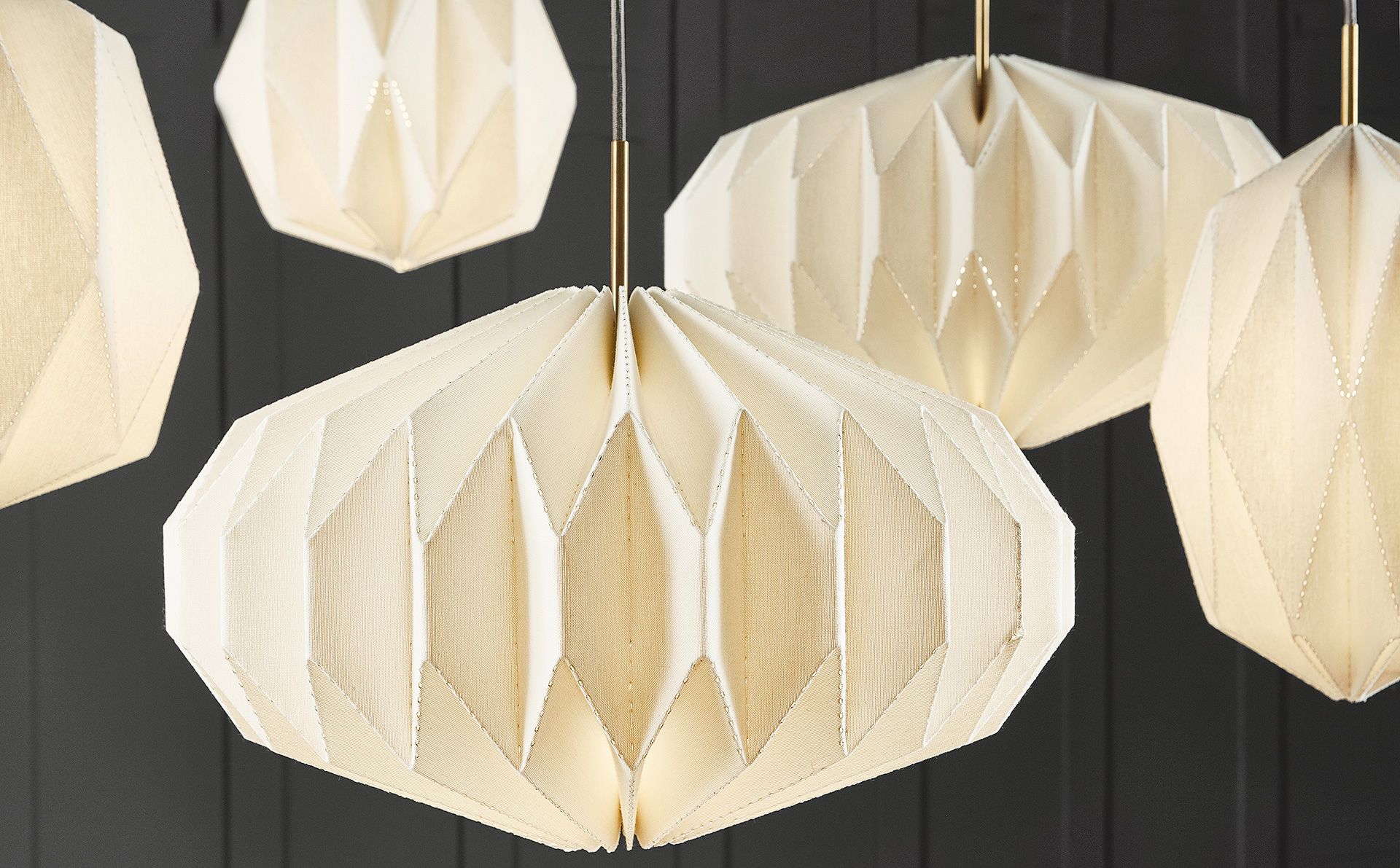 Variety of shapes of Orikata modern pendants