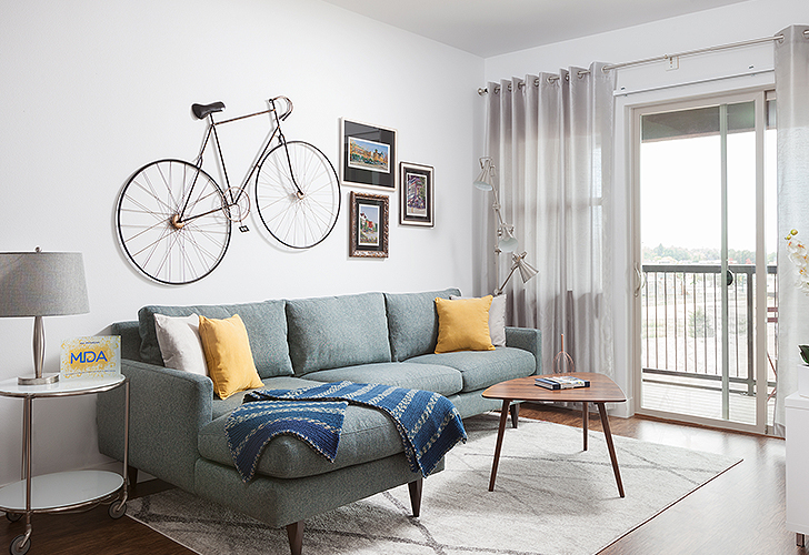 Jasper sofa with chaise in small space living room