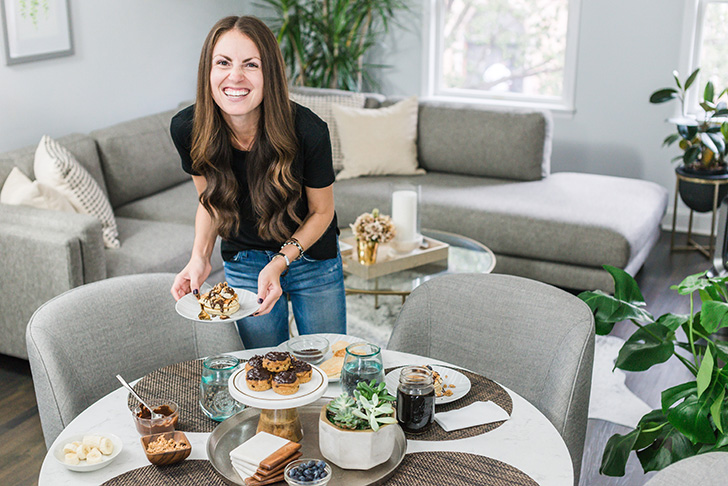 Rachel Mansfield in her living and dining space