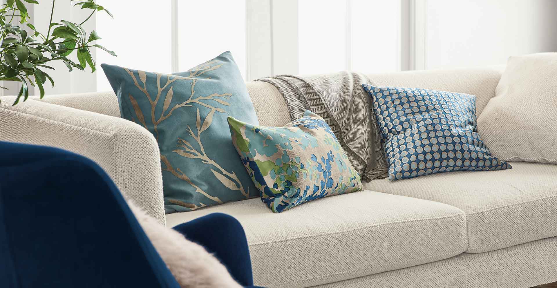 Sofa with pillows