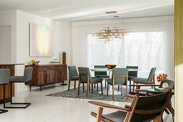 Room & Board dining room inside the Modernism Week Showcase Home: The Gillman Residence