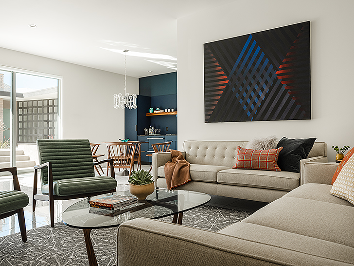Closeup shot of living room in guest house