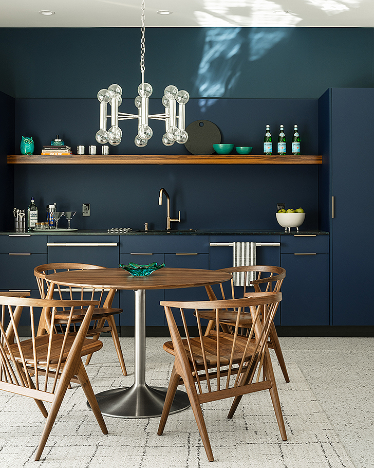 Small kitchen and dining area inside the Modernism Week Showcase Home: The Gillman Residence