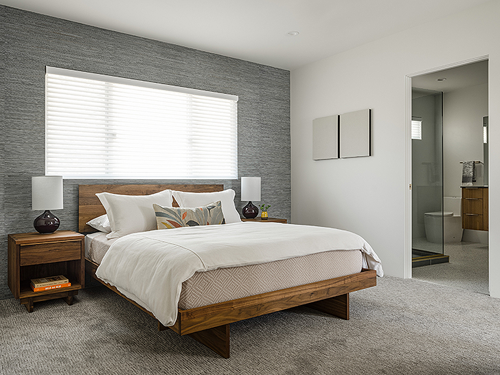 Bedroom inside the Modernism Week Showcase Home: The Gillman Residence