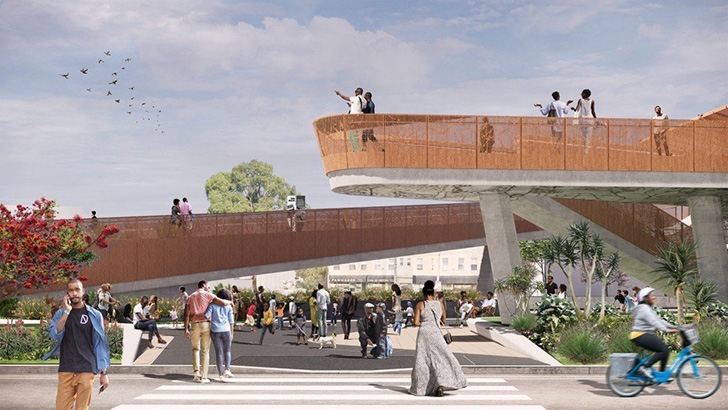 Rendering of Destination Crenshaw in Los Angeles.