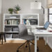 Home office with Cato chair, Parsons desk and Copenhagen shelves.
